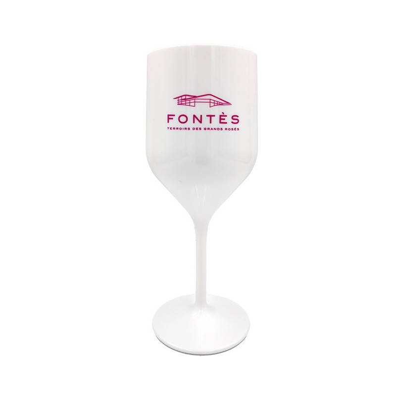 6 LOGO FONTES white wine glasses - Fontès cooperative cellar