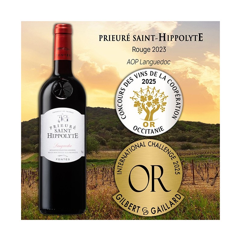 Prieuré Saint-Hippolyte rouge AOP Lg - Cave coopérative de Fontès