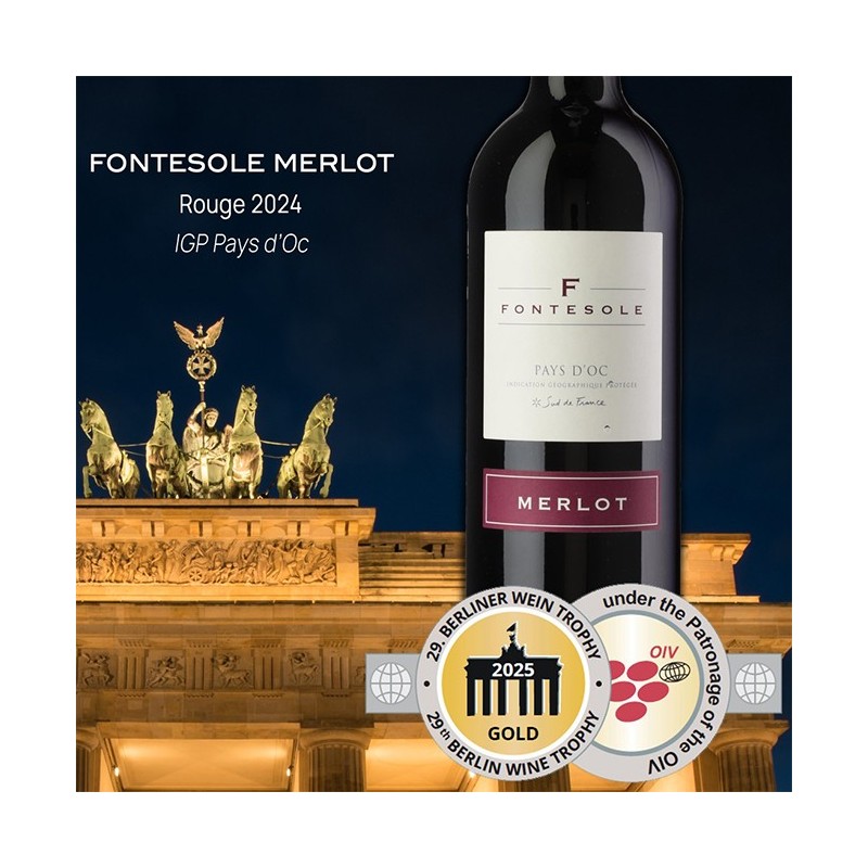 Fontesole Merlot rouge IGP Oc - Cave coopérative de Fontès