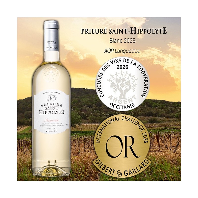 Prieuré Saint-Hippolyte blanc AOP Lg - Cave coopérative de Fontès