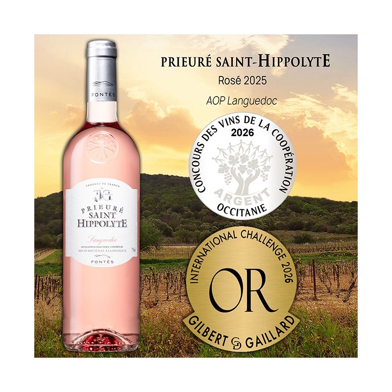 Prieuré Saint-Hippolyte rosé AOP Lg - Fontès cooperative cellar