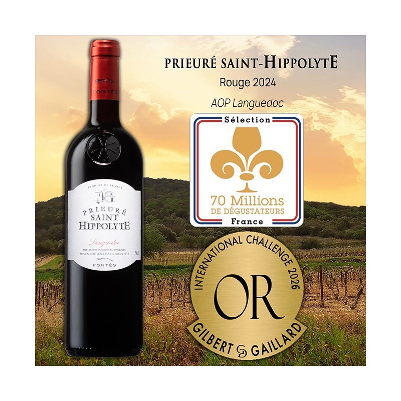 Prieuré Saint-Hippolyte rouge AOP Lg - Cave coopérative de Fontès